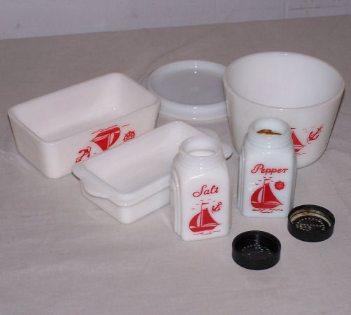 Deals 4 Piece Vintage McKee Sailboat Salt & Pepper Set.