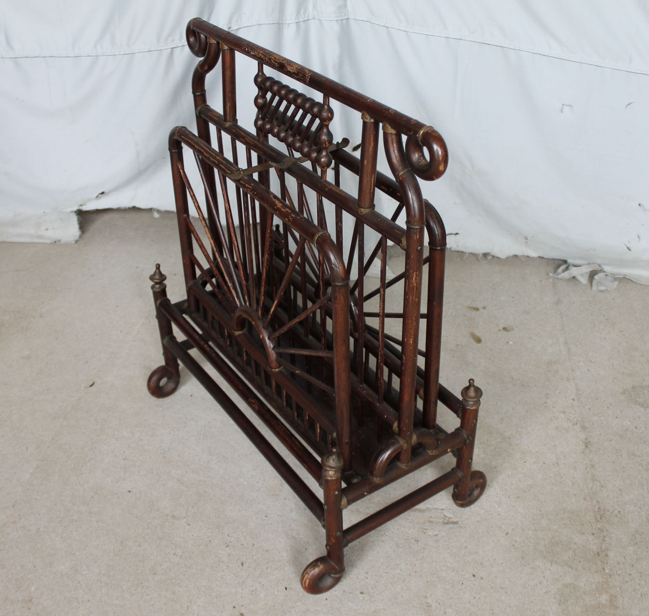 Bargain John's Antiques  Antique Stick and Ball Style Magazine Stand or Newspaper  Storage Rack - Bargain John's Antiques