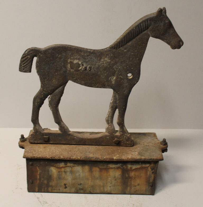 Bargain John's Antiques | Antique Cast Iron Short Tail Horse Windmill ...