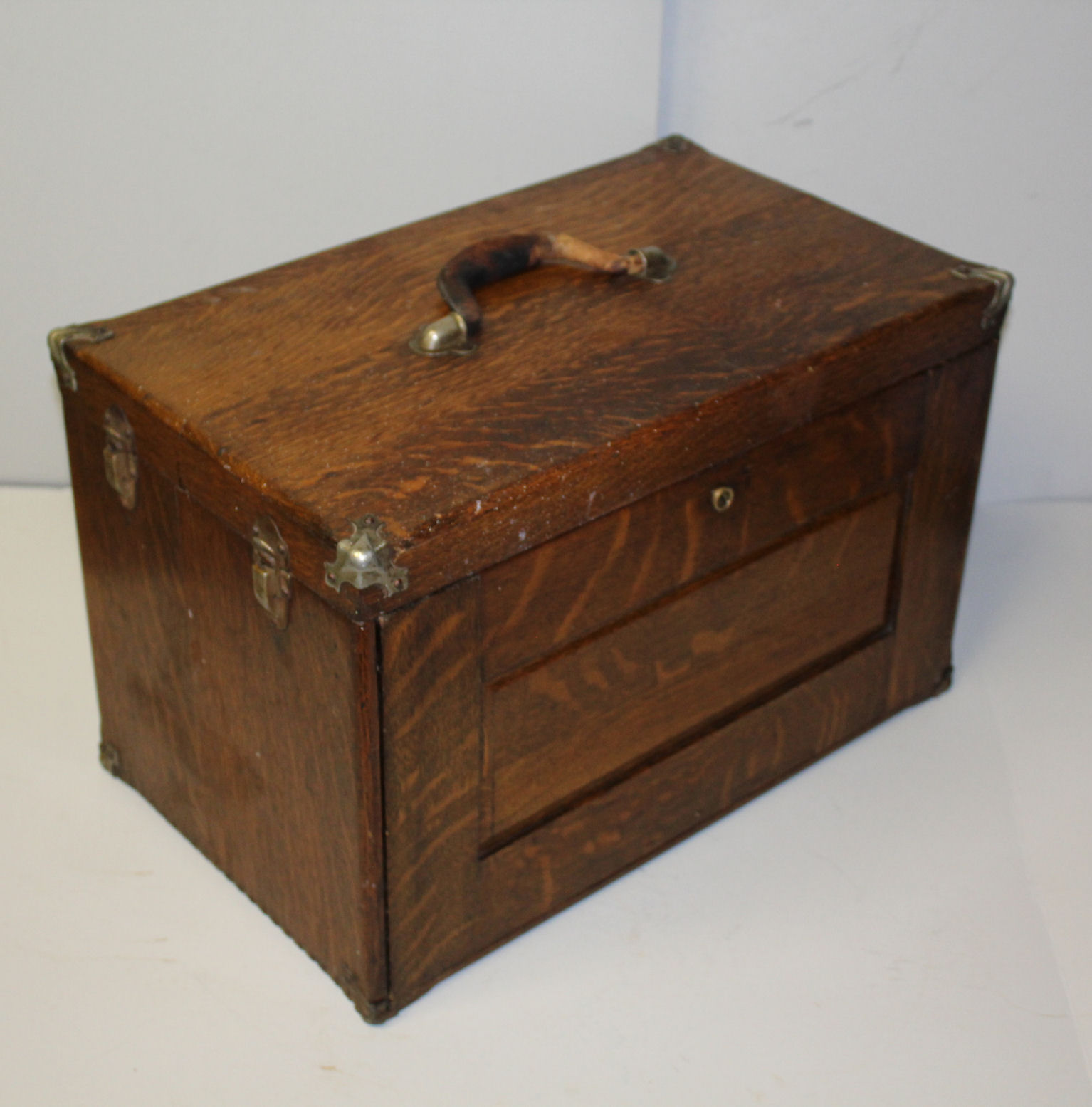 Bargain John's Antiques | Antique Quarter Sawn Oak Machinist Tool Box ...