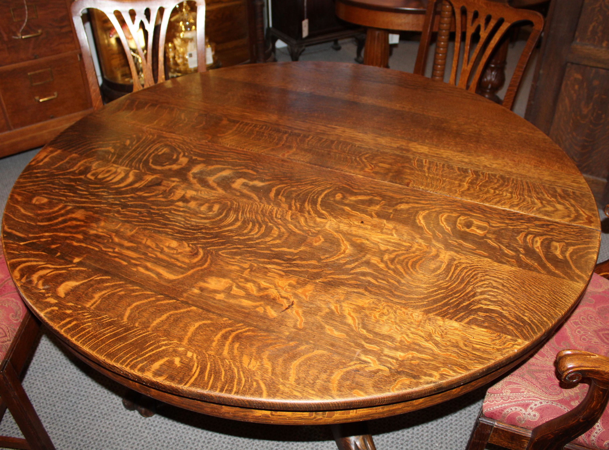 Round Dining Room Table Claw Feet Hinged