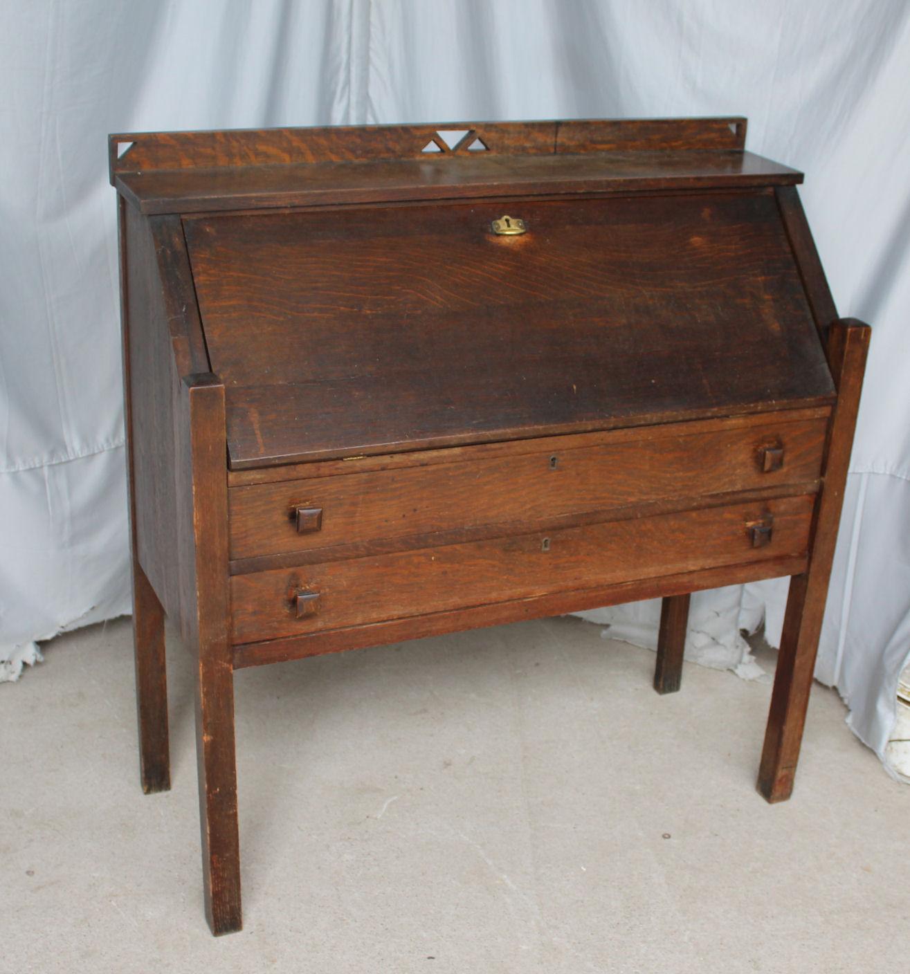 antique drop front secretary desk