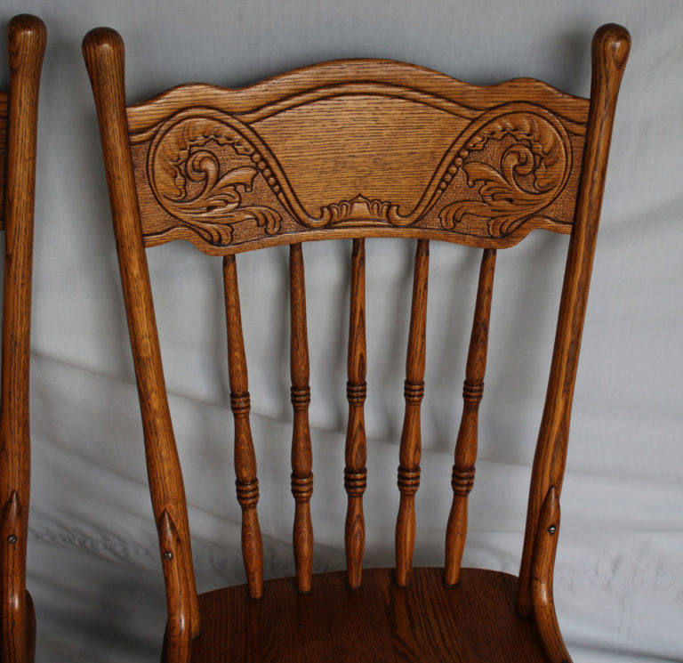 Bargain John's Antiques | Antique Set of Six Oak Pressback Chairs ...